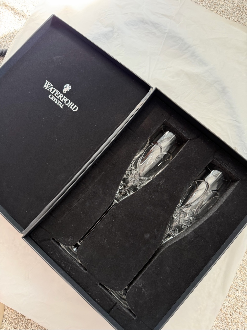 Waterford True Love Crystal Champagne Flutes – Set of 2
